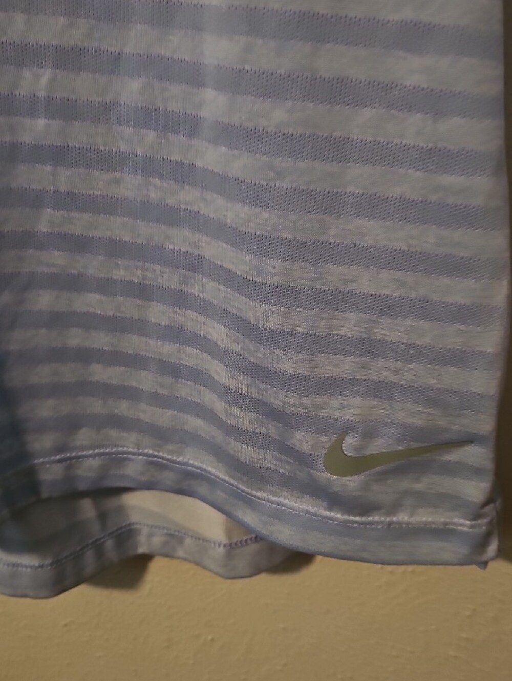 Nike Light Blue Striped Sleeveless Polo TopL - Picture 4 of 5
